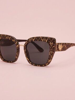 NWT Dolce & Gabanna Gold Floral Sunglasses
